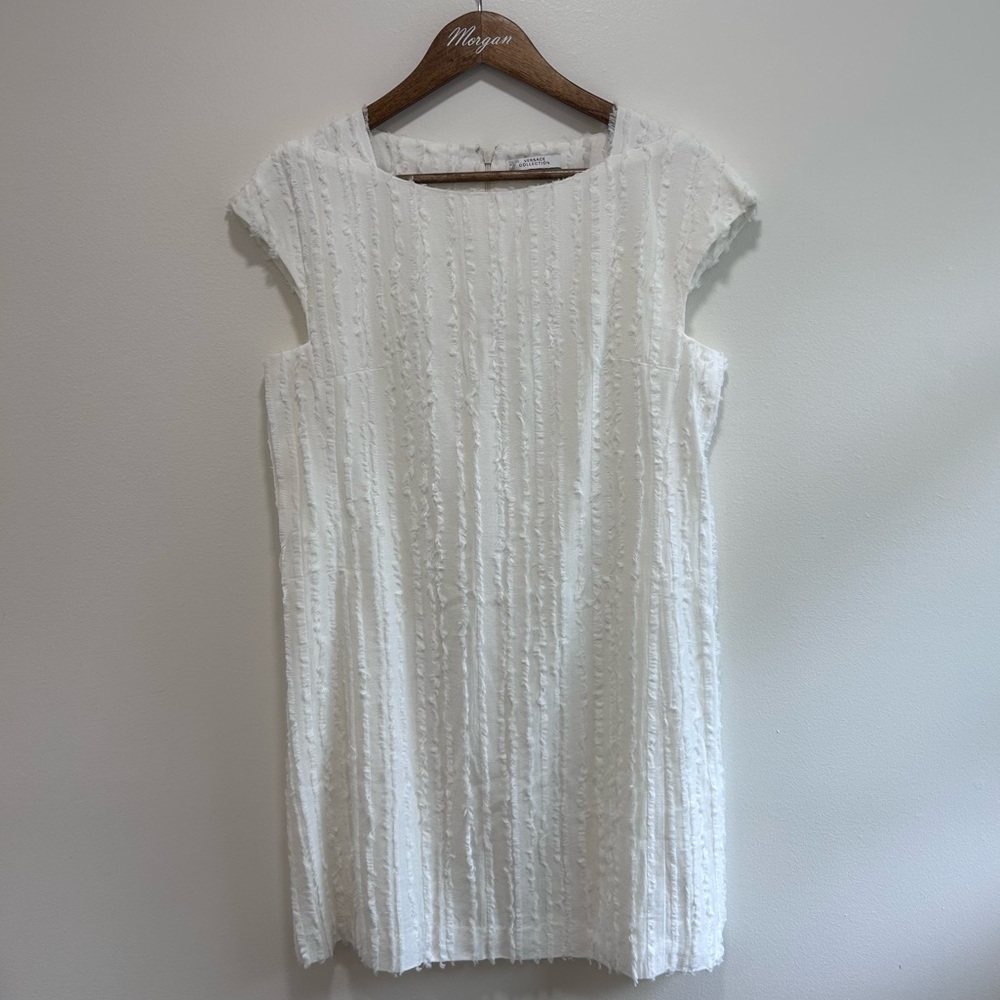 Versace Collection Ivory Textured Mini Dress